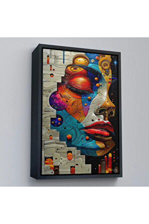 Ahşap Çerçeveli Soyut Kadın Tablosu-7945