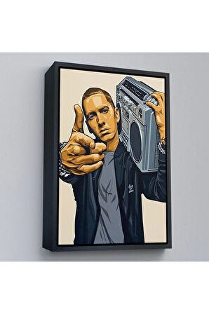Ahşap Çerçeveli Eminem Tablosu-7948