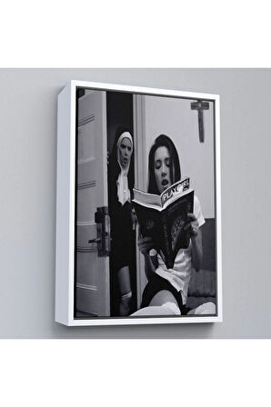 Ahşap Çerçeveli Yakalanan Rahibe Tablosu-7949