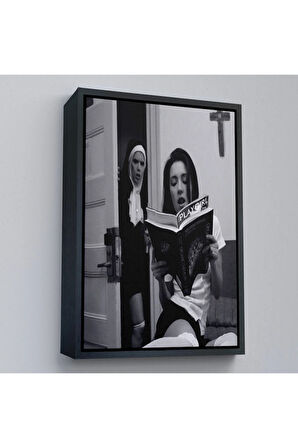 Ahşap Çerçeveli Yakalanan Rahibe Tablosu-7949