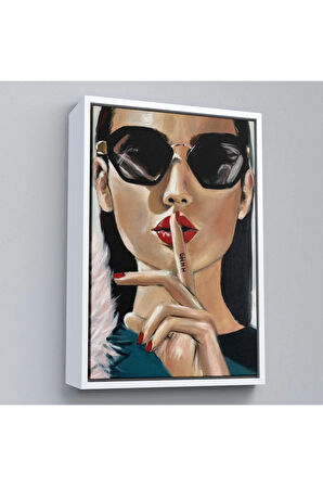 Ahşap Çerçeveli Şişşt Yapan Güzel Kadın Tablosu-7953