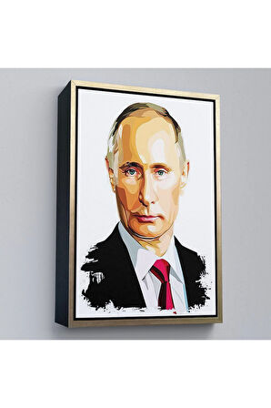 Ahşap Çerçeveli Vladimir Putin - Rusya Devlet Başkanı Tablosu-7958