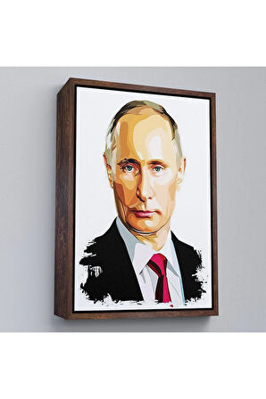 Ahşap Çerçeveli Vladimir Putin - Rusya Devlet Başkanı Tablosu-7958