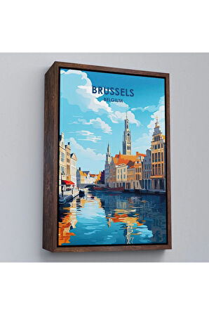 Ahşap Çerçeveli Brüksel Belçika Tablosu-7964