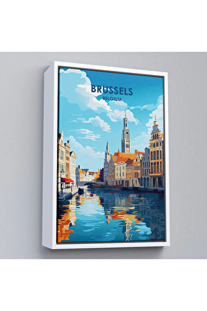Ahşap Çerçeveli Brüksel Belçika Tablosu-7964