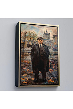 Ahşap Çerçeveli Sovyet Lideri Vladimir Lenin Tablo-7973