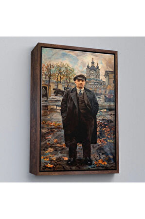 Ahşap Çerçeveli Sovyet Lideri Vladimir Lenin Tablo-7973
