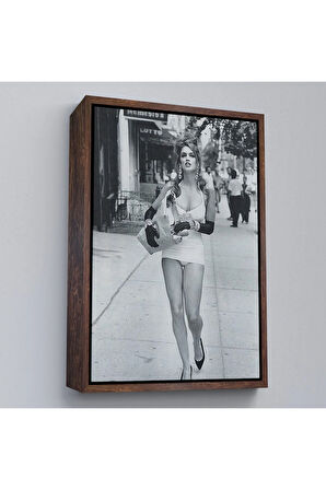 Ahşap Çerçeveli Cindy Crawford Tablosu-7976