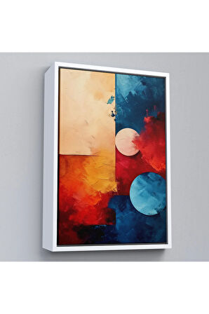 Ahşap Çerçeveli Yağlıboya Görünümlü Soyut Tablo-7980