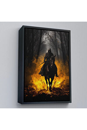 Ahşap Çerçeveli Cehennemin Dibinden Gelen Savaşçı Tablosu-7982