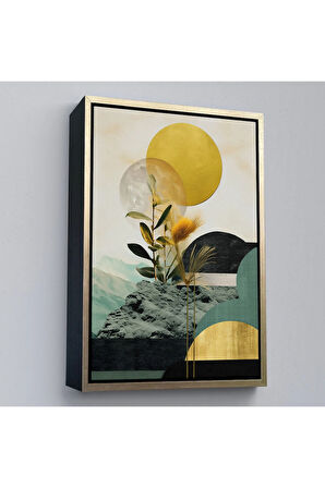 Ahşap Çerçeveli Renkli Soyut Tablo-8015