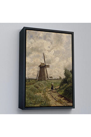 Ahşap Çerçeveli Carl Malchin- Ahrenshoop Yakınındaki Yel Değirmeni Tablo-8033