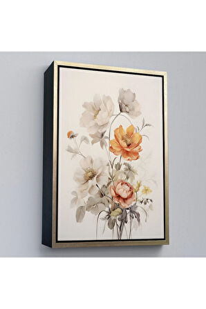 Ahşap Çerçeveli Soft Çiçekler Tablo-8035