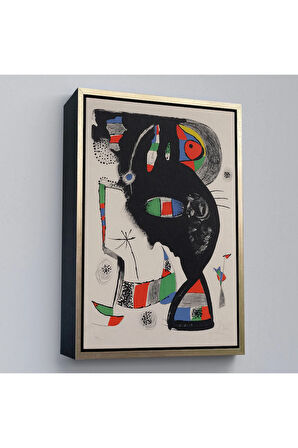 Ahşap Çerçeveli Joan Miro - 42 Rue Blomet Tablo-8048