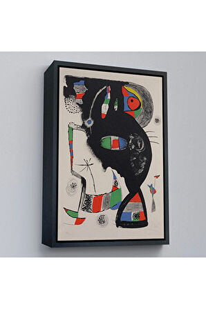 Ahşap Çerçeveli Joan Miro - 42 Rue Blomet Tablo-8048