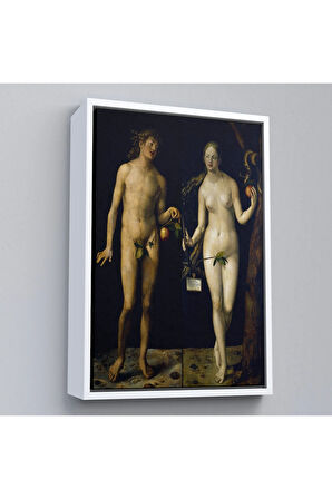 Ahşap Çerçeveli Albrecht Dürer - Adem İle Havva Tablo - Adam And Eve-8053