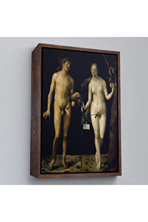 Ahşap Çerçeveli Albrecht Dürer - Adem İle Havva Tablo - Adam And Eve-8053