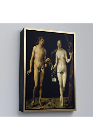 Ahşap Çerçeveli Albrecht Dürer - Adem İle Havva Tablo - Adam And Eve-8053