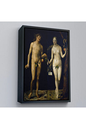 Ahşap Çerçeveli Albrecht Dürer - Adem İle Havva Tablo - Adam And Eve-8053