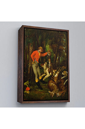 Ahşap Çerçeveli Gustave Courbet -Avdan Sonra Tablo - After The Hunt-8055