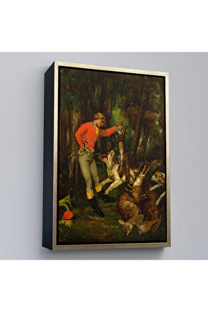 Ahşap Çerçeveli Gustave Courbet -Avdan Sonra Tablo - After The Hunt-8055