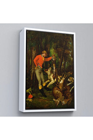 Ahşap Çerçeveli Gustave Courbet -Avdan Sonra Tablo - After The Hunt-8055