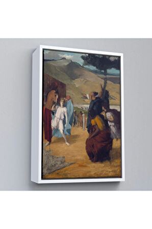 Ahşap Çerçeveli Edgar Degas - İskender Ve Bucephalus Tablosu-8056