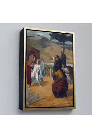 Ahşap Çerçeveli Edgar Degas - İskender Ve Bucephalus Tablosu-8056