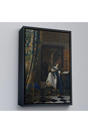 Ahşap Çerçeveli Johannes Vermeer - Katolik İnancının Alegorisi Tablo- Allegory Of The Catholic Faith-8057