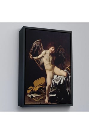 Ahşap Çerçeveli Caravaggio - Aşk Meleği/Tanrısı Victor Tablo - Cupid As Victor-8060