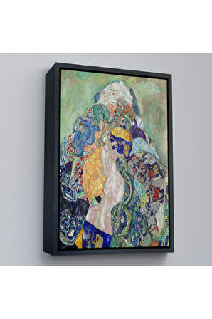 Ahşap Çerçeveli Gustav Klimt - Bebek Beşiği Tablo - Baby Cradle-8073
