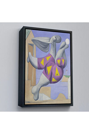 Ahşap Çerçeveli Pablo Picasso - Plaj Topu İle Yıkanıyor Tablosu - Pablo Picasso Bather With Beachball-8076