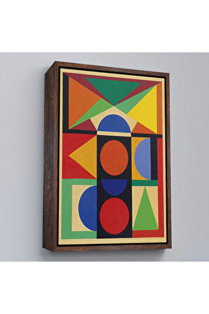 Ahşap Çerçeveli Auguste Herbin - Mücevher Tablosu - Bijou-8080