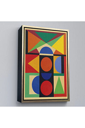 Ahşap Çerçeveli Auguste Herbin - Mücevher Tablosu - Bijou-8080