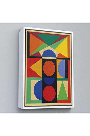 Ahşap Çerçeveli Auguste Herbin - Mücevher Tablosu - Bijou-8080