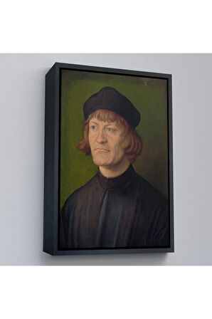 Ahşap Çerçeveli Albrecht Dürer - Bir Din Adamı Portresi Tablo - Bildnis Eines Geistlichen-8081