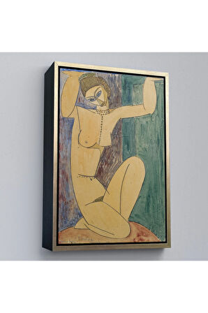 Ahşap Çerçeveli Amedeo Modigliani - Cariatide Tablo-8089