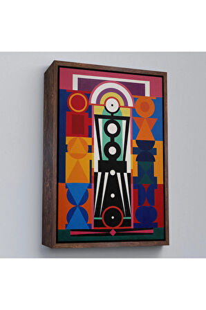 Ahşap Çerçeveli Auguste Herbin - Kompozisyon Tablosu-8093