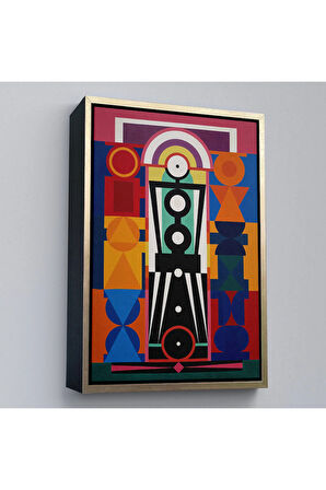 Ahşap Çerçeveli Auguste Herbin - Kompozisyon Tablosu-8093