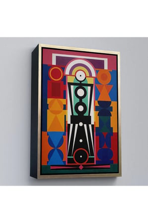 Ahşap Çerçeveli Auguste Herbin - Kompozisyon Tablosu-8093