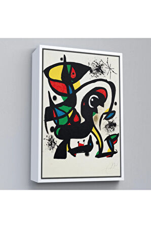 Ahşap Çerçeveli Joan Miro - Acıtmadan Vurun Tablosu-8096