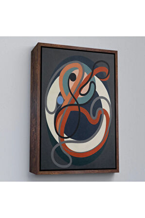 Ahşap Çerçeveli Auguste Herbin - Soyut Sanat Tablosu-8098