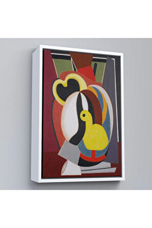 Ahşap Çerçeveli Auguste Herbin - Soyut Sanat Kompozisyon Tablosu-8102