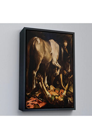 Ahşap Çerçeveli Caravaggio - Aziz Paul'Un Dönüşümü Tablo - The Conversion Of Saint Paul-8104