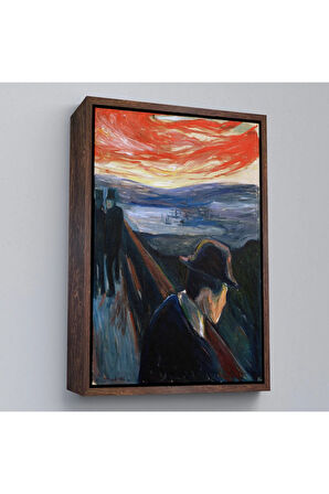 Ahşap Çerçeveli Edvard Munch - Çaresizlik Tablosu - Despair-8108