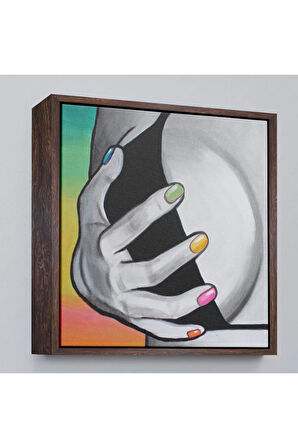 Ahşap Çerçeveli Gün Batımı Sol Göğüs Tablosu-8300