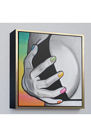 Ahşap Çerçeveli Gün Batımı Sol Göğüs Tablosu-8300