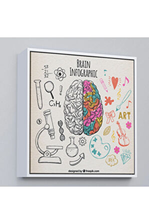 Ahşap Çerçeveli Fantastik İnsan Beyni Tablosu - Beyin Cerrahi Hastanesi Hediyesi-8305