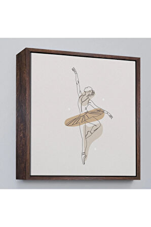 Ahşap Çerçeveli Bale Yapan Kadın Tablosu-8307