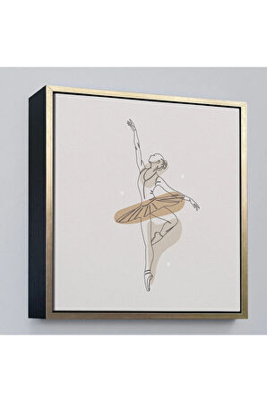 Ahşap Çerçeveli Bale Yapan Kadın Tablosu-8307